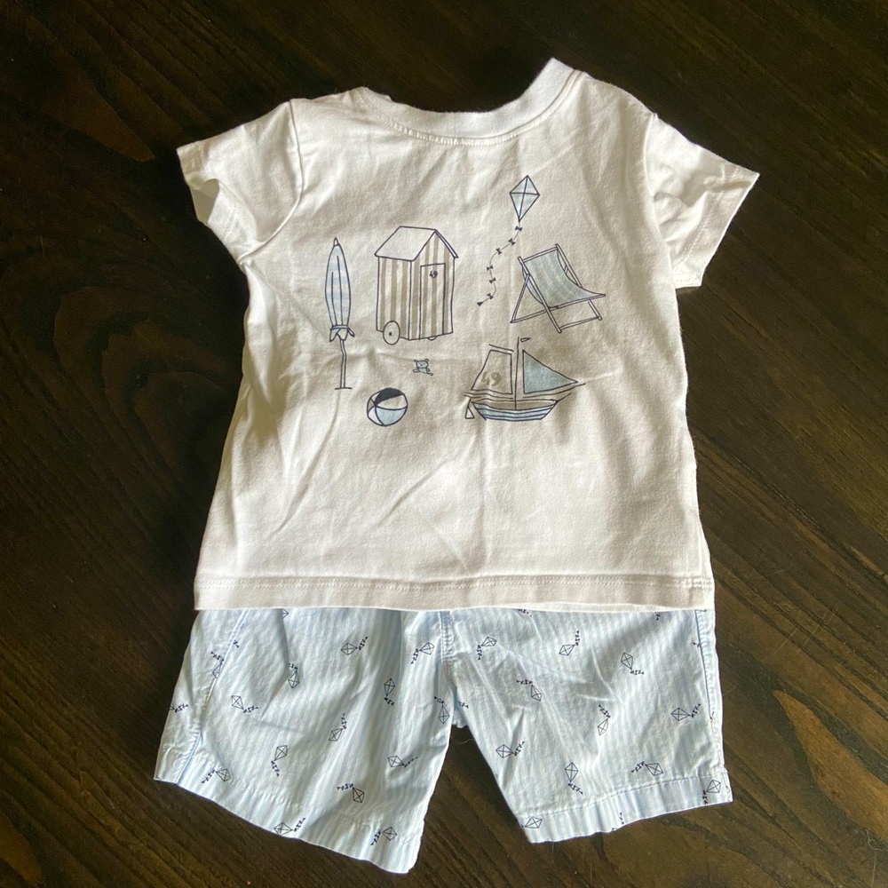 Absorbs Matching Short Set Camp Tent Print Baby Boy